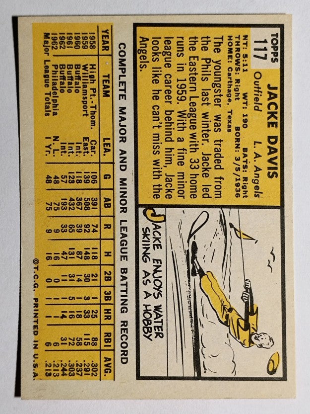 1963 Topps #117 Jacke Davis (NM)