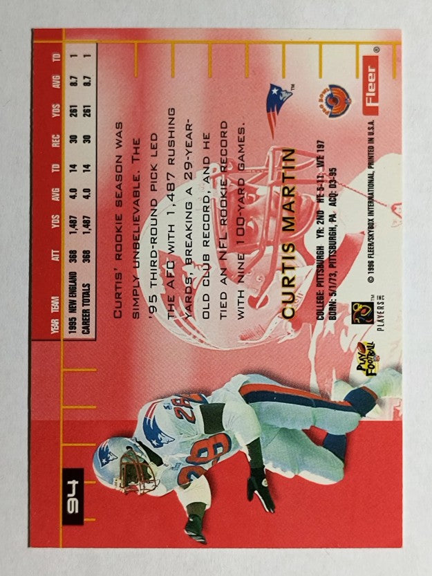 1996 Ultra #94 Curtis Martin
