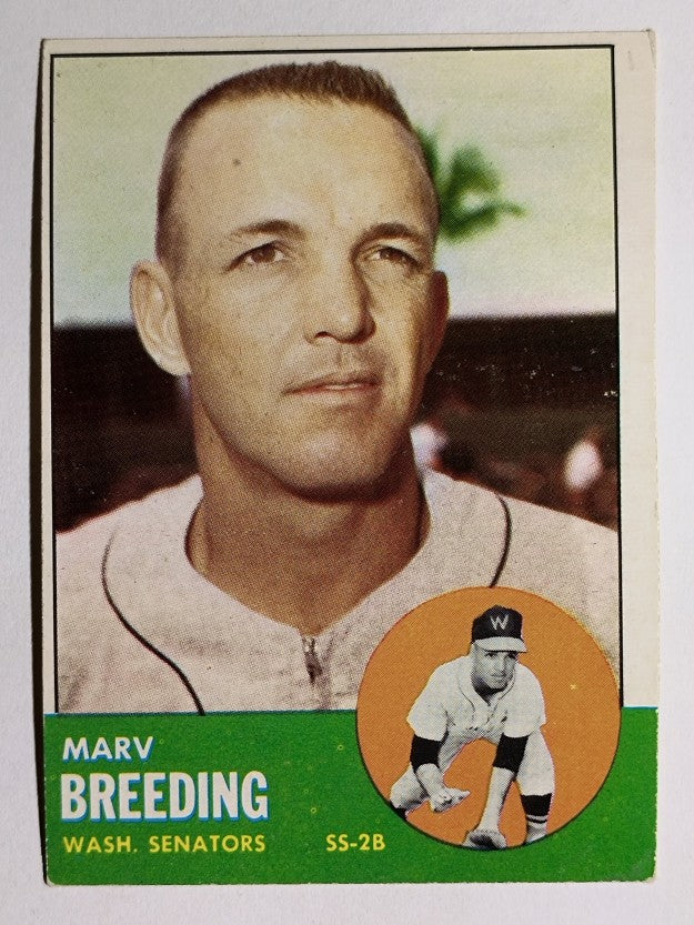 1963 Topps #149 Marv Breeding (VGEX)