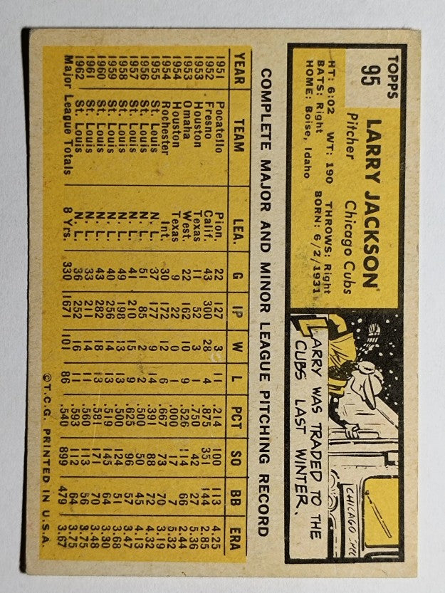 1963 Topps #95 Larry Jackson (VG)