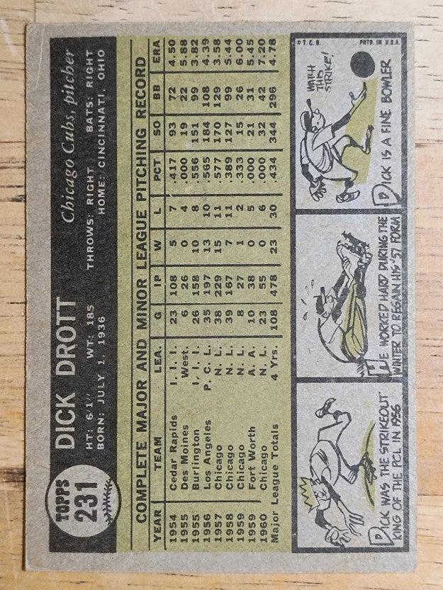 1961 Topps #231 Dick Drott (VG)