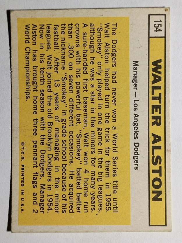 1963 Topps #154 Walter Alston MG (EX)