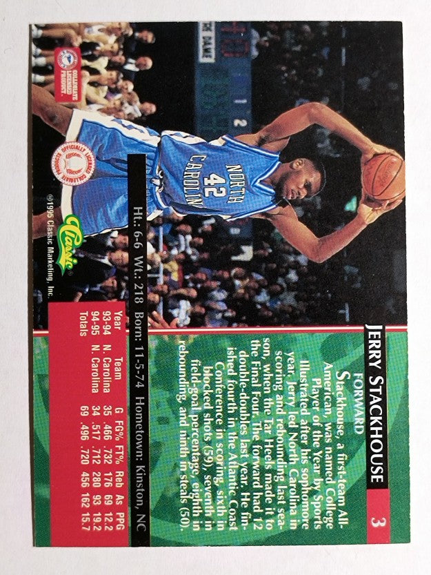1995 Classic Silver Foil #3 Jerry Stackhouse