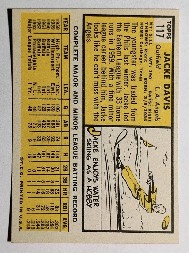 1963 Topps #117 Jacke Davis (EX)