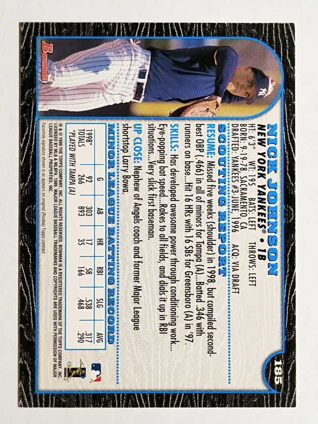 1999 Bowman #185 Nick Johnson RC