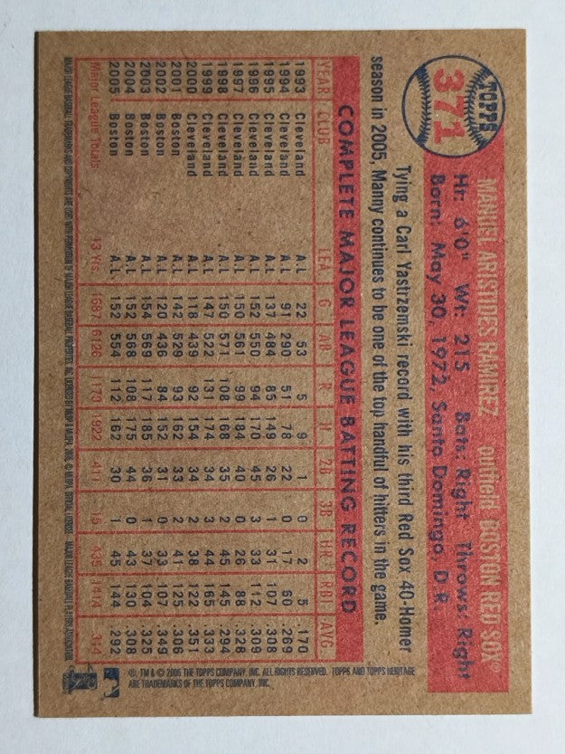 2006 Topps Heritage #371 Manny Ramirez