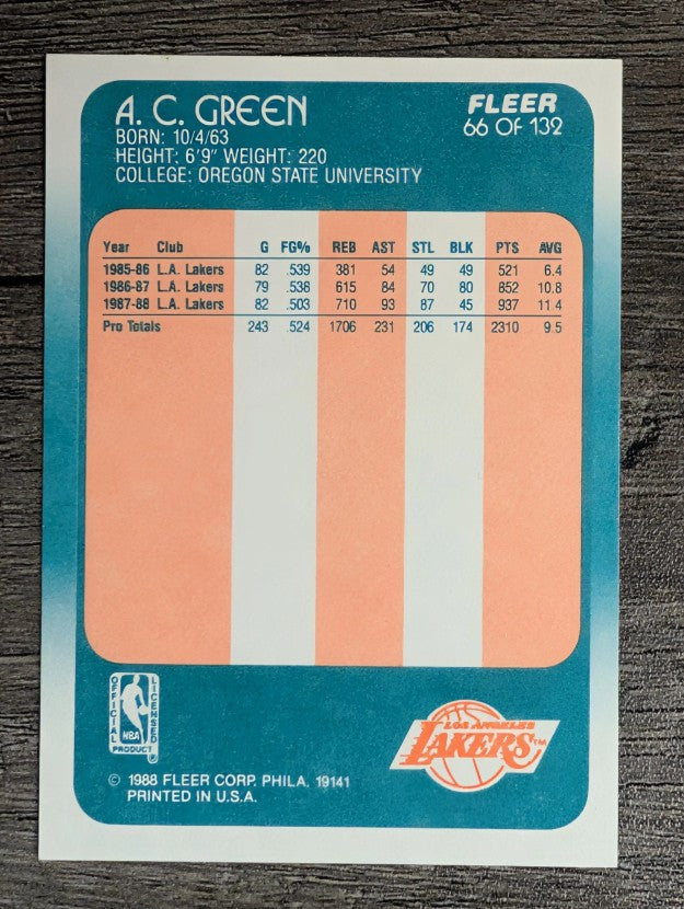 1988-89 Fleer #66 A.C. Green