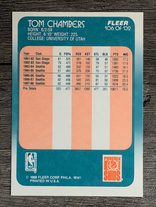 1988-89 Fleer #106 Tom Chambers