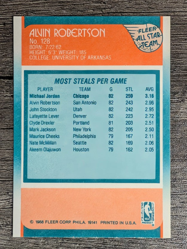 1988-89 Fleer #128 Alvin Robertson AS