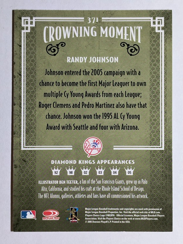2005 Diamond Kings #371 Randy Johnson Yanks