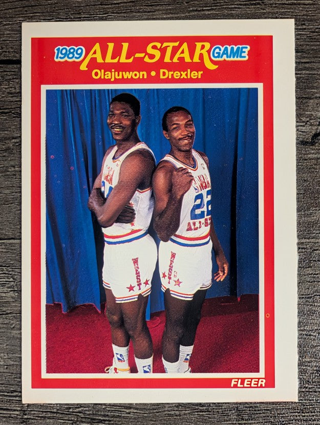 1989-90 Fleer #164 Hakeem Olajuwon AS/Clyde Drexler AS