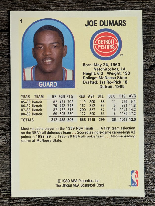 1989-90 Hoops #1 Joe Dumars