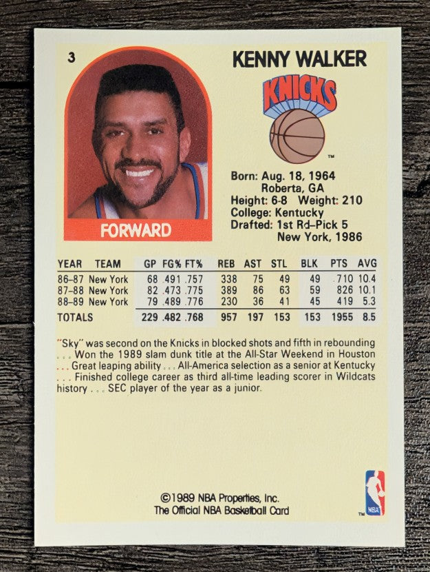 1989-90 Hoops #3 Kenny Walker