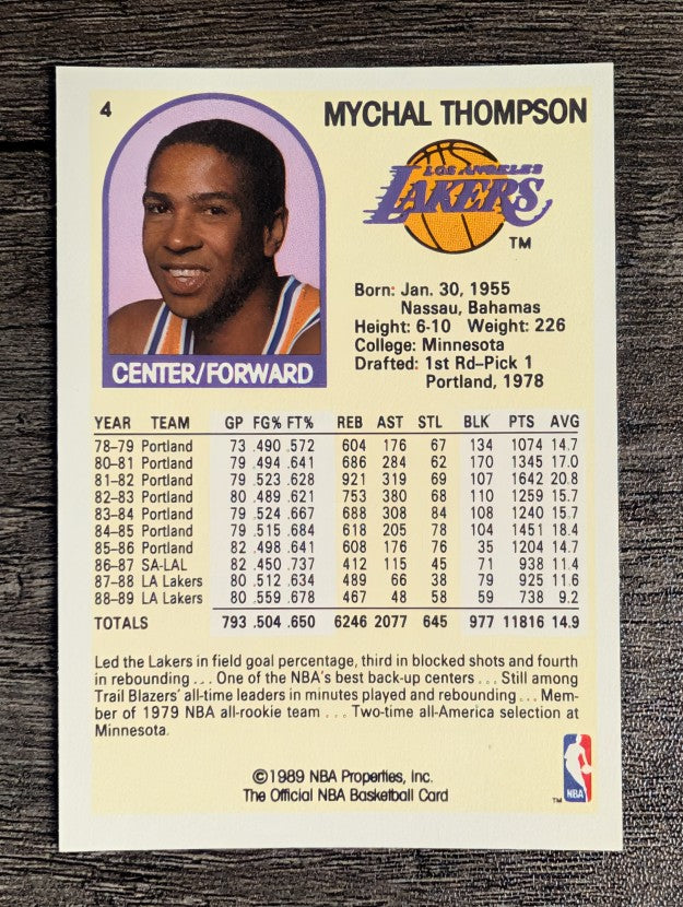 1989-90 Hoops #4 Mychal Thompson