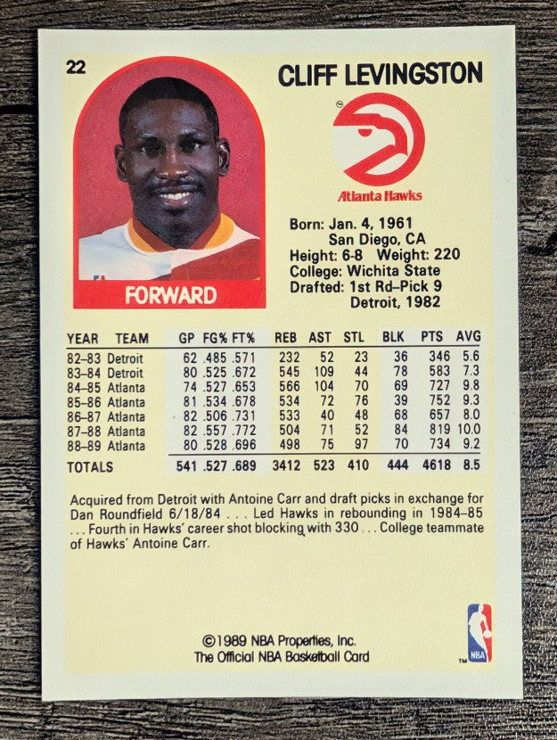 1989-90 Hoops #22 Cliff Levingston