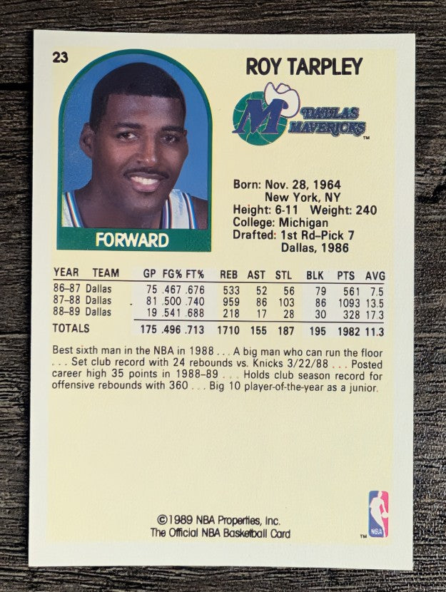 1989-90 Hoops #23 Roy Tarpley