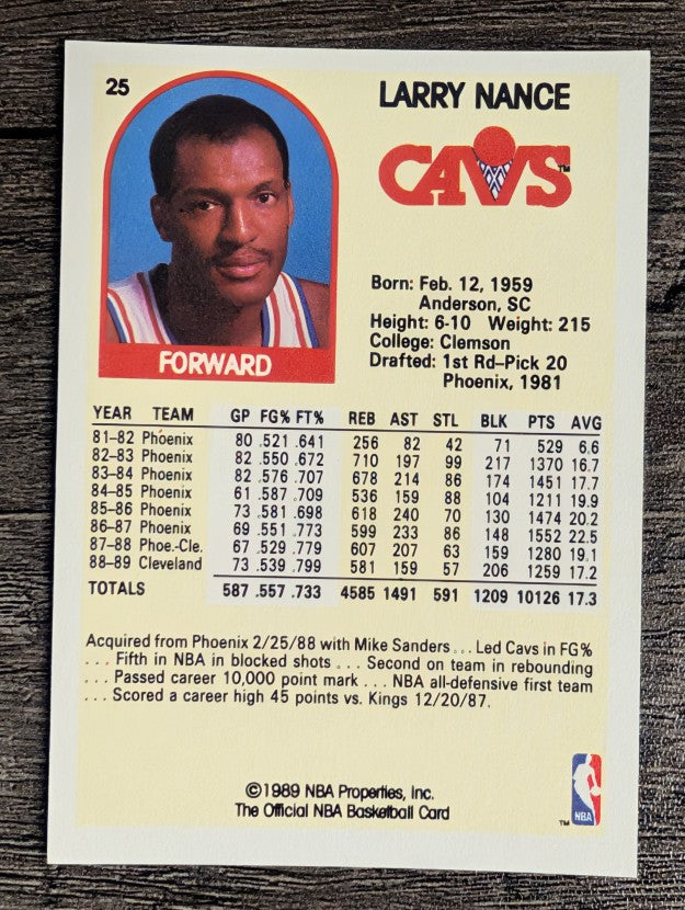 1989-90 Hoops #25 Larry Nance