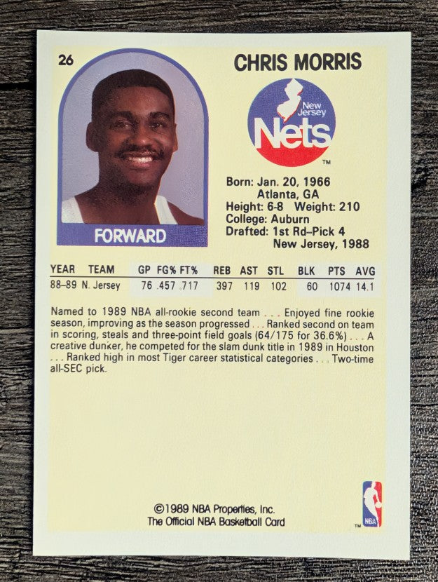 1989-90 Hoops #26 Chris Morris RC