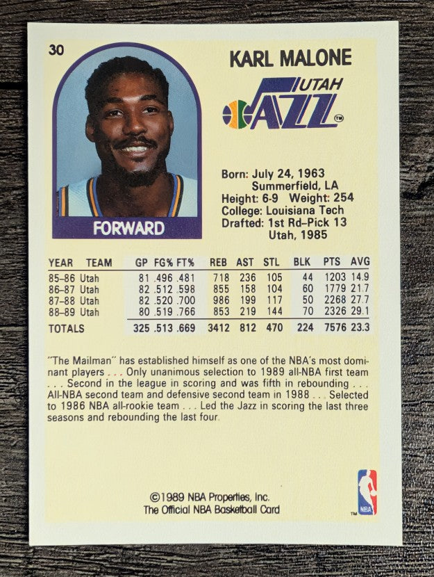 1989-90 Hoops #30 Karl Malone