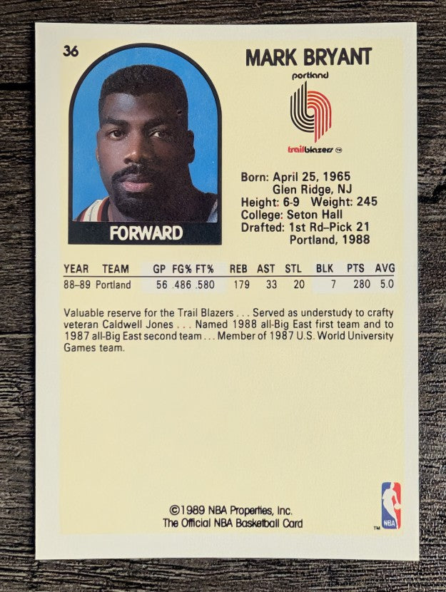 1989-90 Hoops #36 Mark Bryant RC