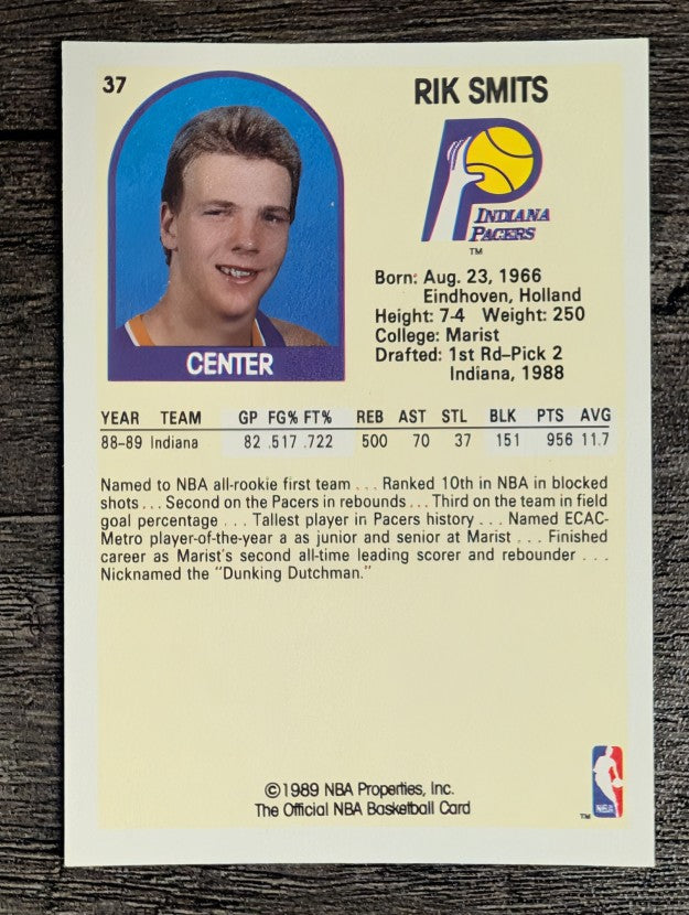 1989-90 Hoops #37 Rik Smits RC