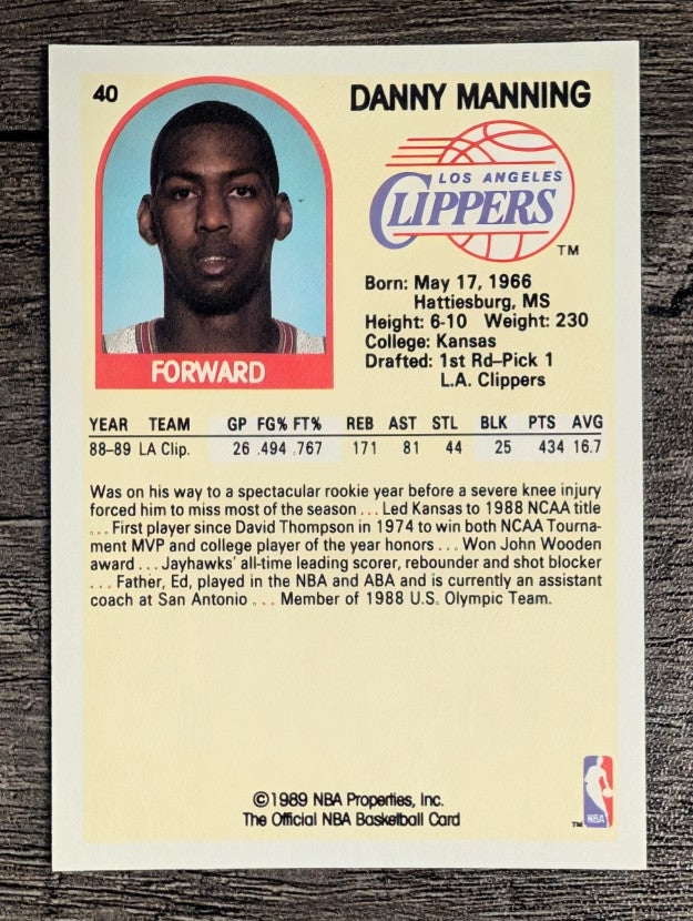 1989-90 Hoops #40 Danny Manning RC