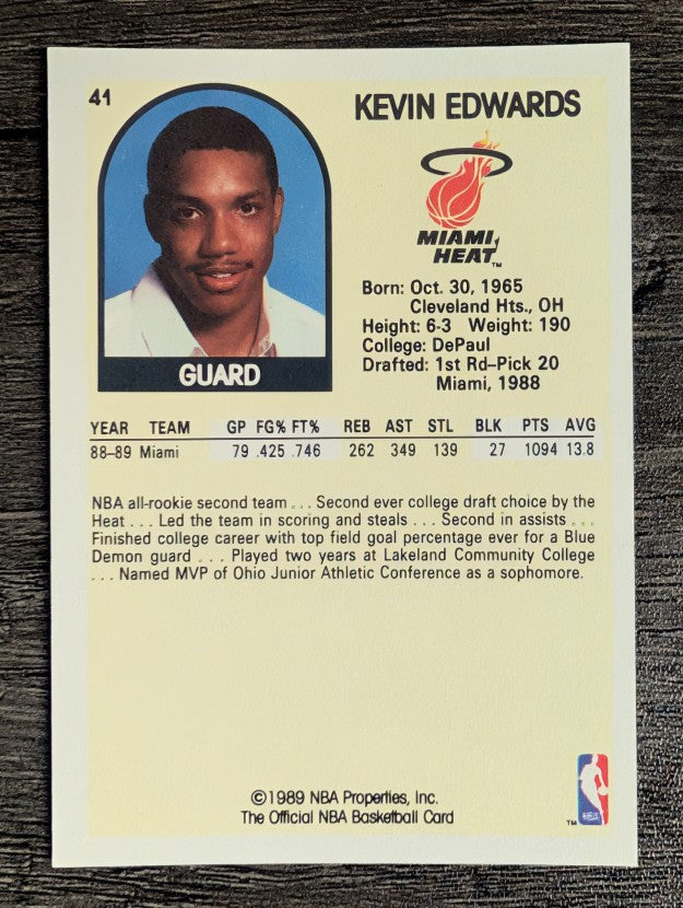 1989-90 Hoops #41 Kevin Edwards RC