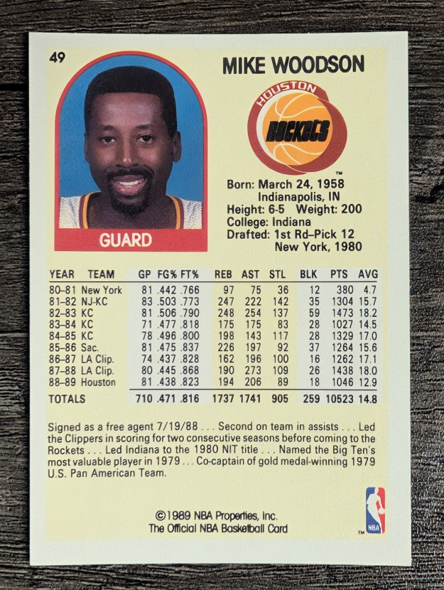 1989-90 Hoops #49 Mike Woodson