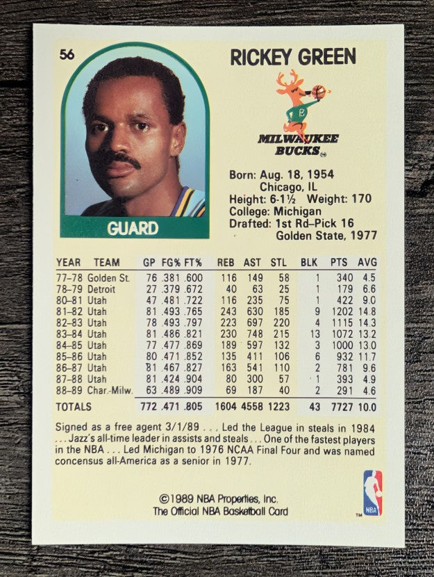 1989-90 Hoops #56 Rickey Green