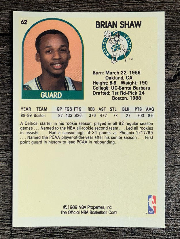 1989-90 Hoops #62 Brian Shaw RC SP