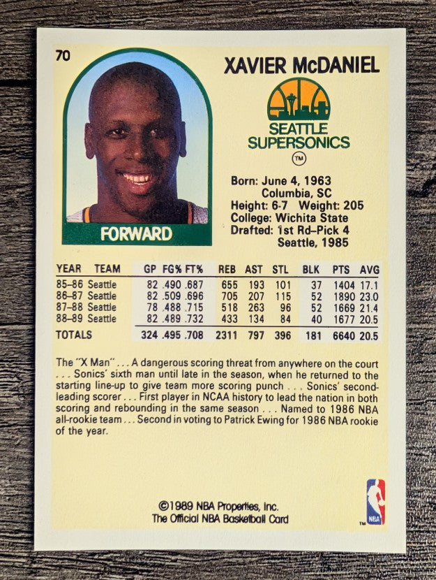 1989-90 Hoops #70 Xavier McDaniel