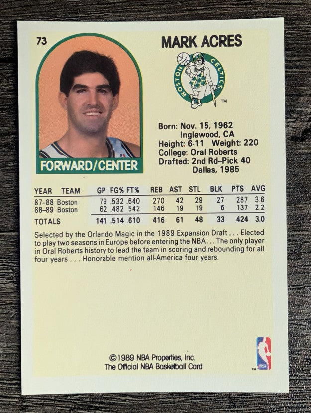 1989-90 Hoops #73 Mark Acres SP