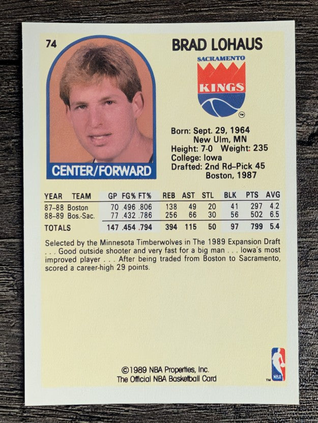 1989-90 Hoops #74 Brad Lohaus SP RC