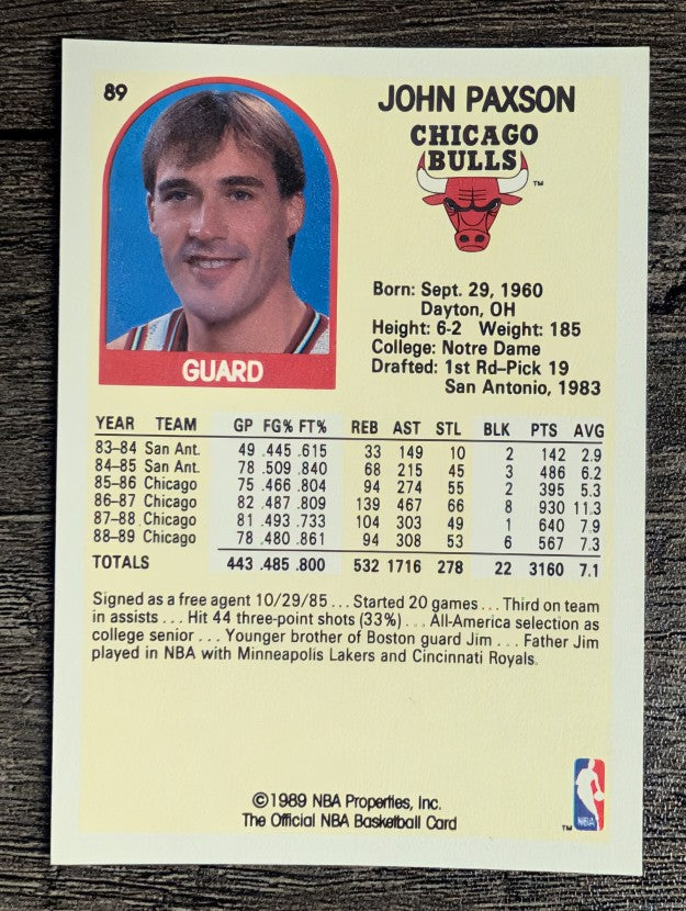 1989-90 Hoops #89 John Paxson