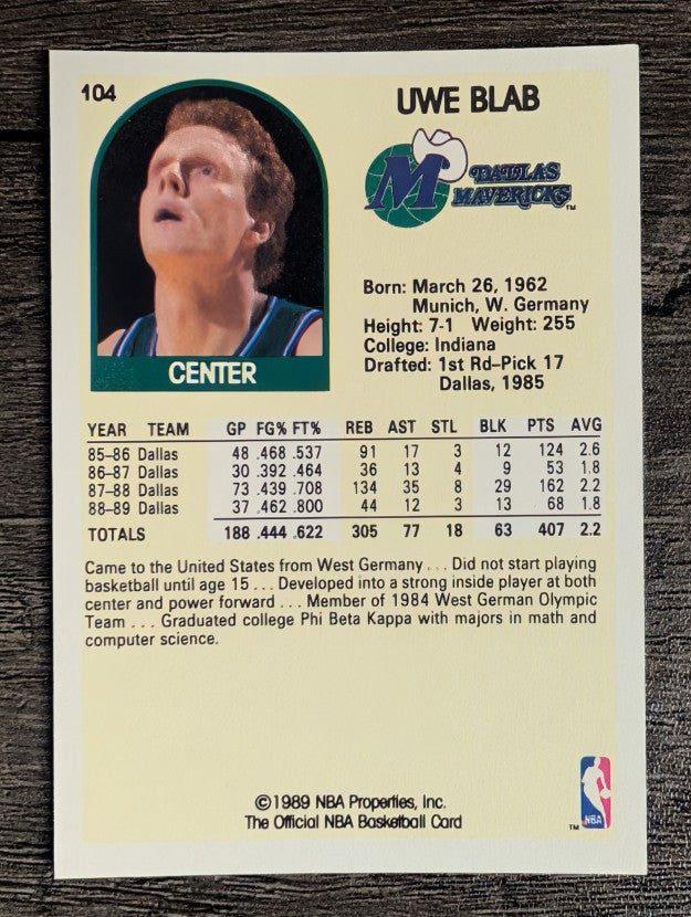 1989-90 Hoops #104 Uwe Blab SP
