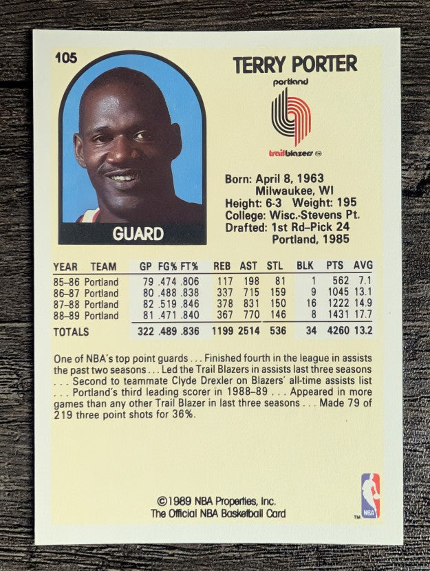 1989-90 Hoops #105 Terry Porter