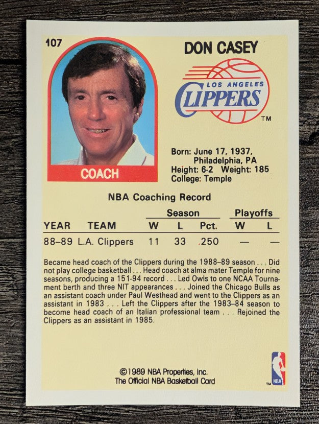 1989-90 Hoops #107 Don Casey CO