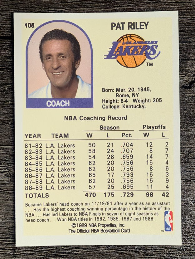 1989-90 Hoops #108 Pat Riley CO