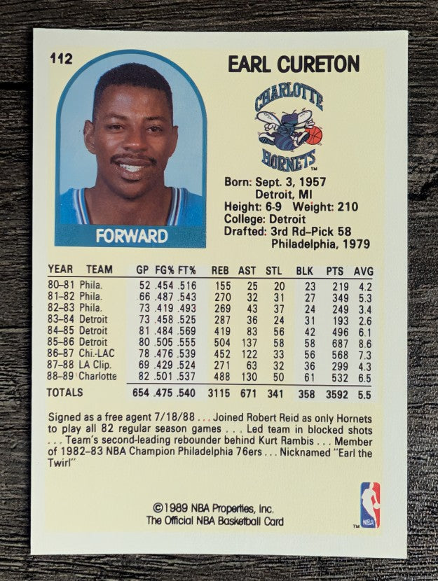 1989-90 Hoops #112 Earl Cureton
