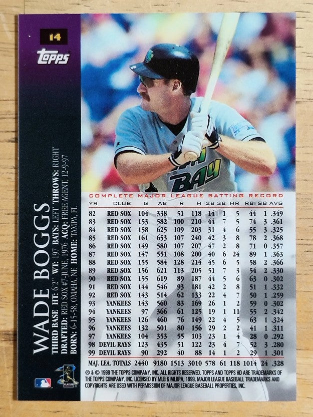 2000 Topps HD #14 Wade Boggs