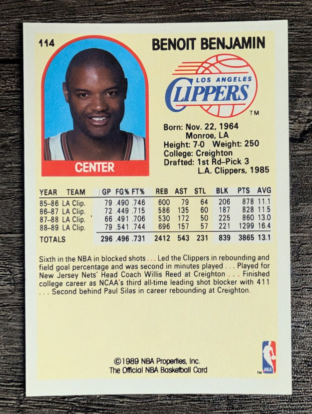 1989-90 Hoops #114 Benoit Benjamin