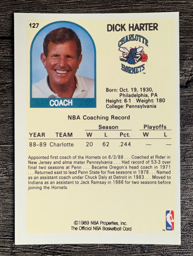 1989-90 Hoops #127 Dick Harter CO
