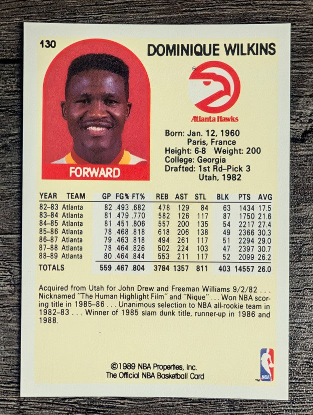 1989-90 Hoops #130 Dominique Wilkins