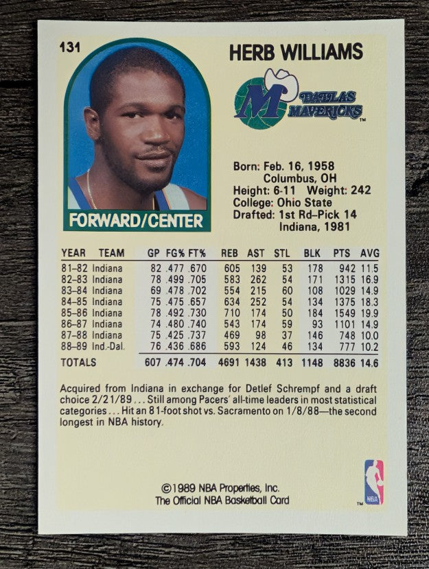 1989-90 Hoops #131 Herb Williams