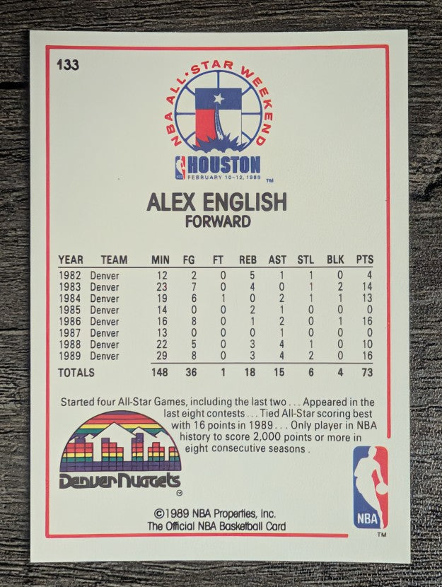 1989-90 Hoops #133 Alex English AS
