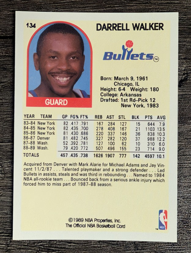 1989-90 Hoops #134 Darrell Walker