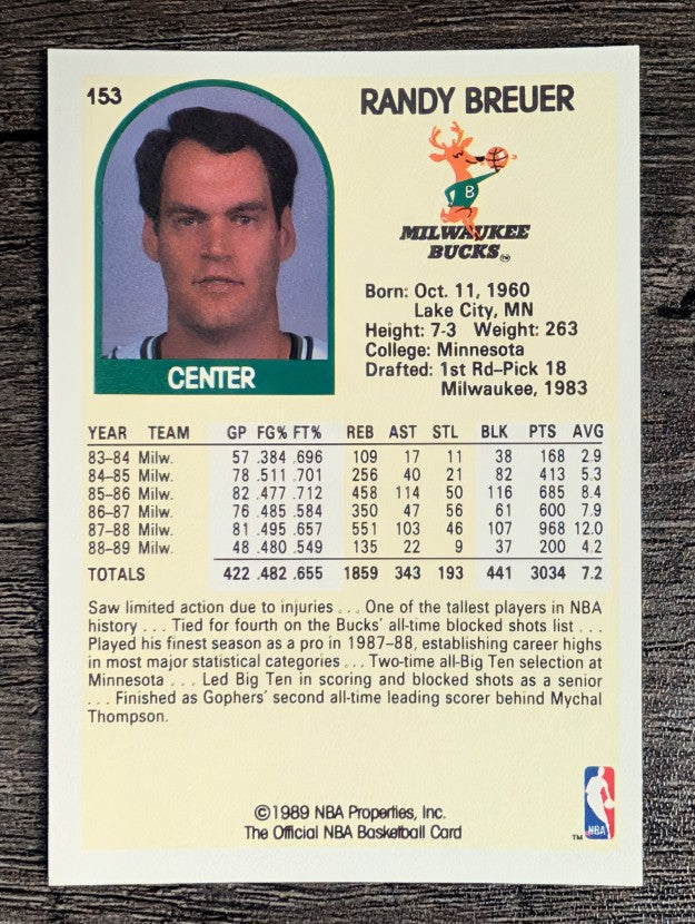 1989-90 Hoops #153 Randy Breuer