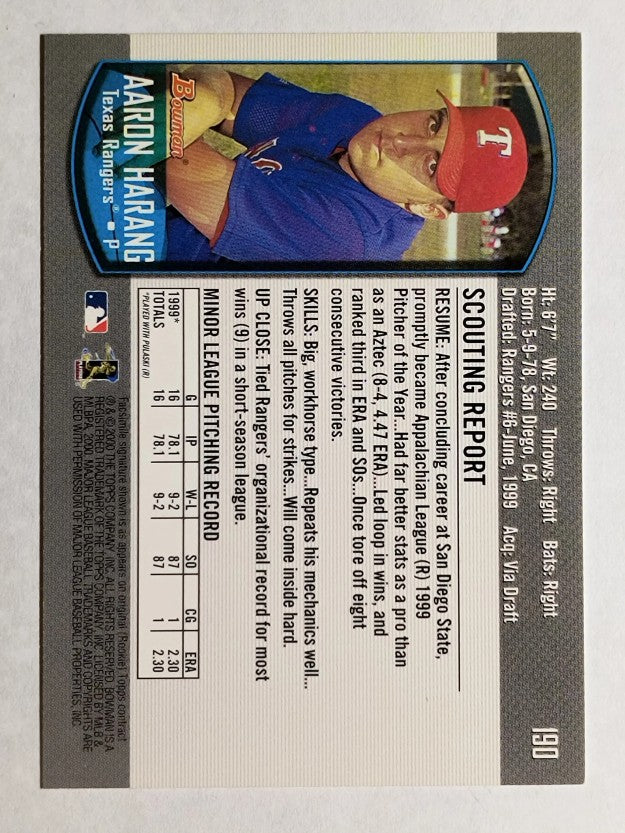 2000 Bowman #190 Aaron Harang RC