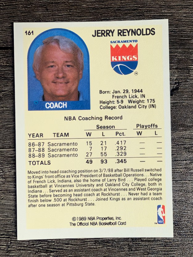 1989-90 Hoops #161 Jerry Reynolds CO