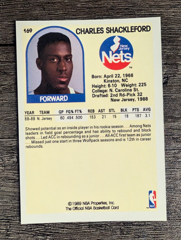 1989-90 Hoops #169 Charles Shackleford RC